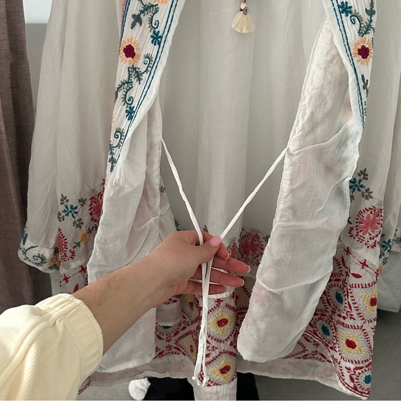NWT Johnny Was white embroidered kimono XL - Picture 5 of 7